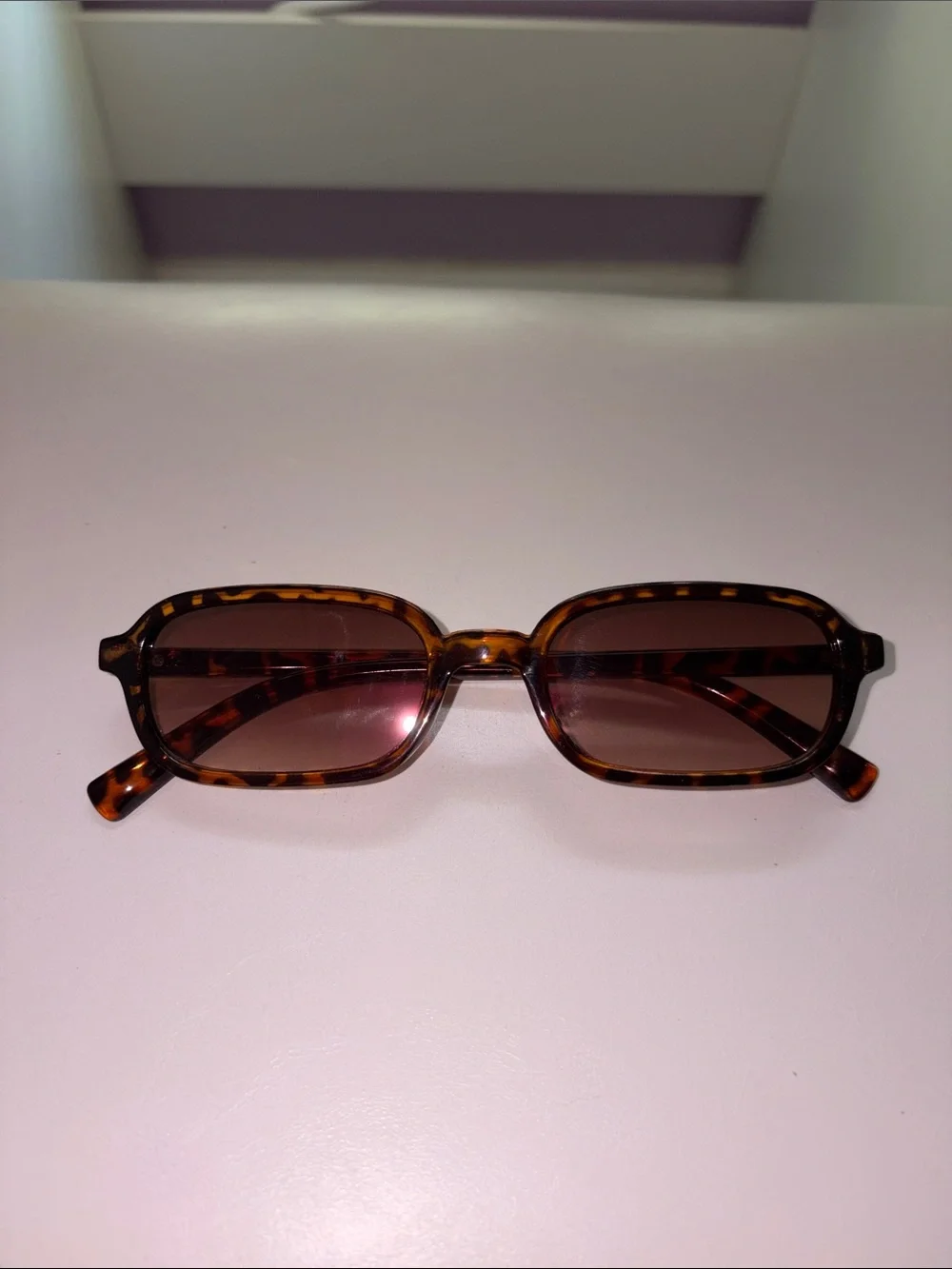 Women's Tortoiseshell Rectangular Sunglasses - Brown Lenses